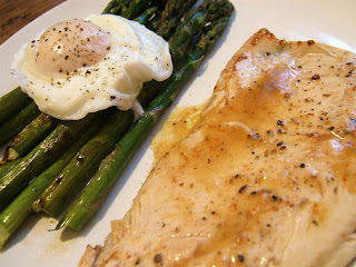 Trout and asparagus