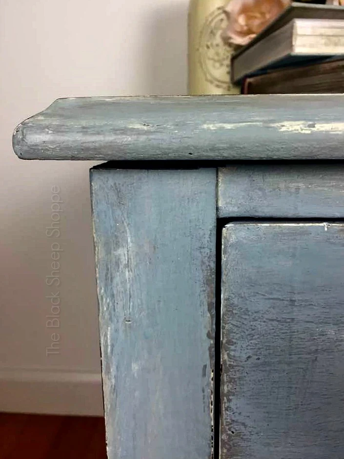 Layered paint colors: Louis Blue, Coco, Paris Grey, and Old White.