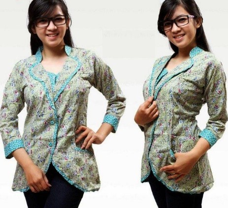 15 Model  Baju Batik  Lengan  Panjang  Wanita  Modern 2021