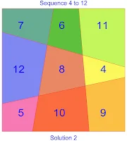 order 3 area magic square solution 2 sequence 4 to 12