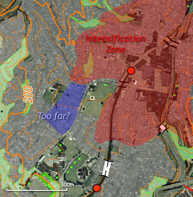 Johnsonville intensification zone with contours