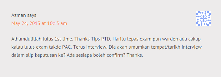 Bagaimana pengalaman calon PTD Dedah Sumber Rujukan Untuk 