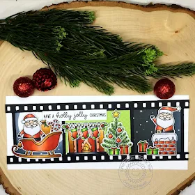 Sunny Studio Stamps: Santa Claus Lane Fall Flicks Filmstrips Dies Christmas Card by Candice Fisher