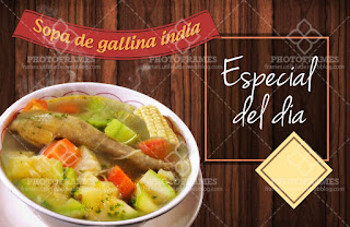 plantilla banner menu comida restaurante sopa de gallina india social media