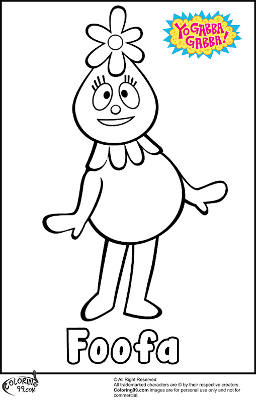 printable foofa from yo gabba gabba coloring pages free title=