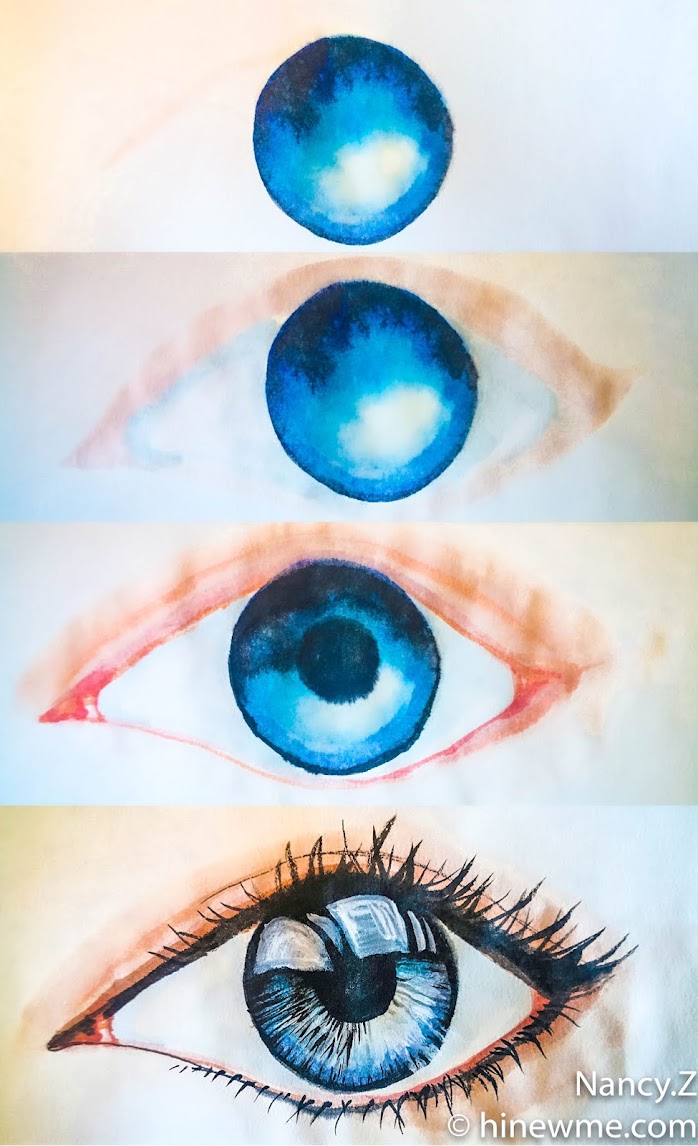 6Easy ways How to draw eye Tutorial sketch and watercolor step by step, come to see my online class