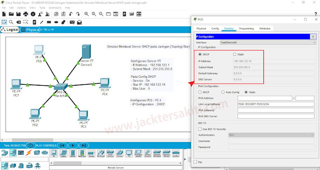 Cara Setting DHCP Server Dengan Cisco Packet Tracer