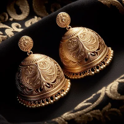 traditional gold jhumka design