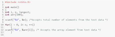 write a C program to find largest element of an integer array