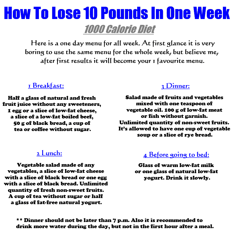 How To Lose 10 Pounds In One Week?