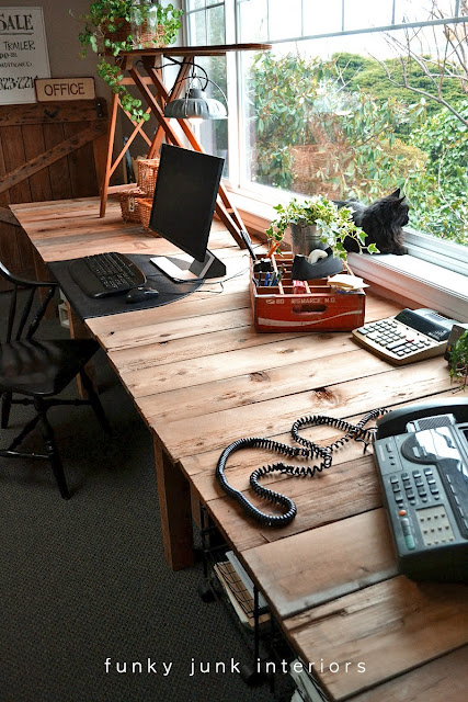 Pallet Farm Table Desk Part 3 The Reveal Funky Junk Interiors