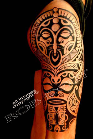 While the original Polynesian tattooing. Borneo tattoo.