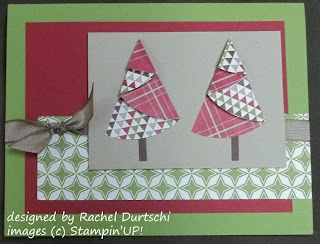 Card made with a folded paper Christmas Tree - not really origami