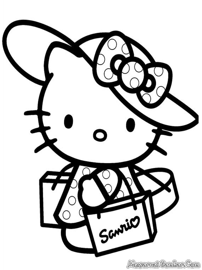 Gambar Sketsa Kartun Hello Kitty Sobsketsa
