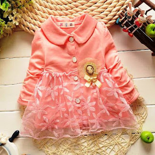 Contoh Model Mantel Gaun Bayi Warna Pink Lucu 9
