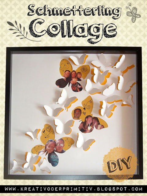 Collage, Schmetterling, DIY, Anleitung, Bild, selber machen, Karton, Cutter, handmade, selfmade, Geschenkidee, idee, inspiration, Basteln mit Kinder, Bilderwand, Bilder, Fotos, Rahmen, Ribba, Ikea, Vögel, Silouette, Vorlagen, Tutoarial, Familie, Freunde