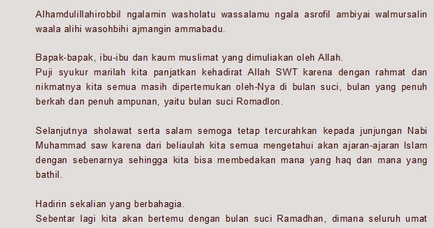 Contoh Pidato Menyambut Bulan Suci Ramadhan 2019 Kumpulan 