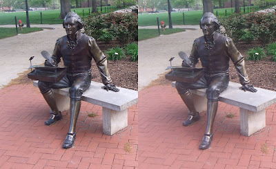 Thomas Jefferson statue on the quadrangle at MU.