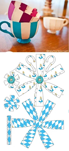 Alice in Light Blue: Free Printable Paper Cup.