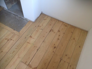 Detail on sanded pine floor