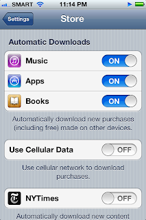 Automatic Downloads Settings in iPhone 4S