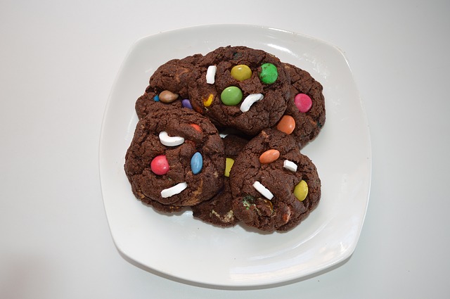 Chocolate Cookies with M&Ms