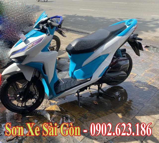 Mẫu Xe Honda Vario sơn phối màu xanh trắng cực đẹp