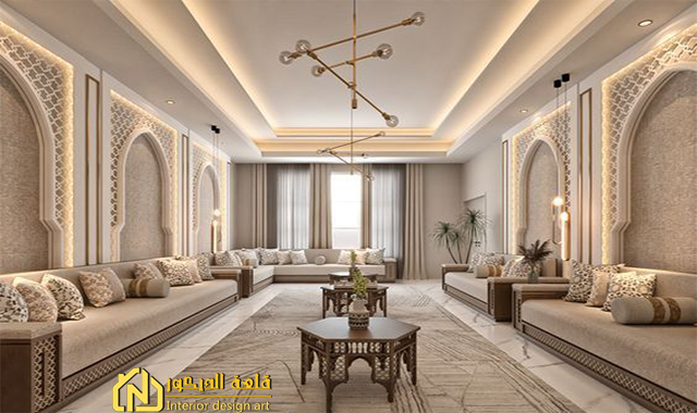 Gold-and-beige-Majlis-decorations