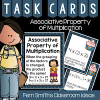 3rd Grade Go Math 4.6 Associative Property of Multiplication Task Cards