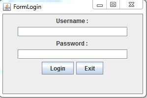 Tampilan Form login