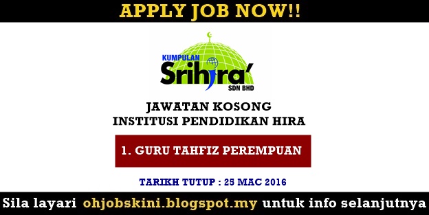 Jawatan Kosong Institusi Pendidikan Hira