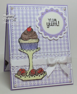 ODBD "Gingham Background', "Baking Tag Sentiments", "Baking Gift Tags","Cupcake Plate", "Recipe Card and Tags Die Set" Designer Angie Crockett