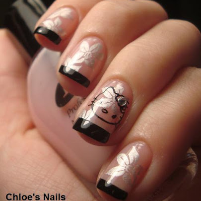 Hello Kitty Funky French Nail Art thanks to Born Pretty