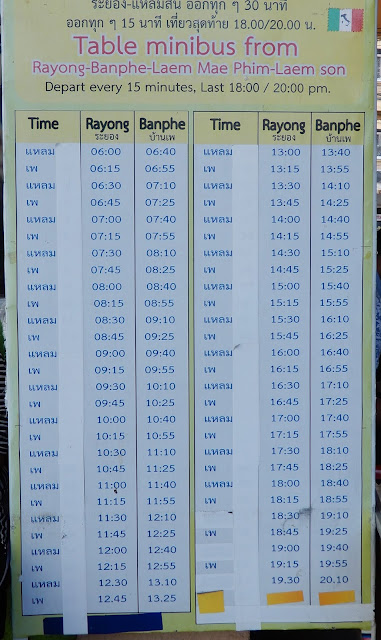 Table minibuss from Rayong - Ban Phe