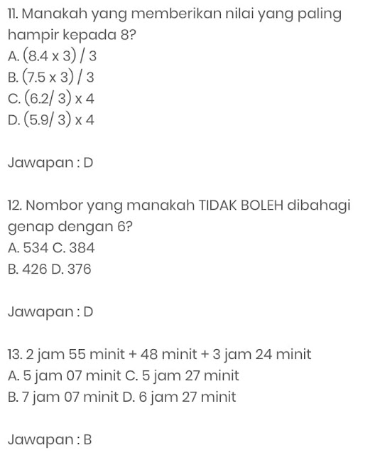 Contoh Soalan Psikometrik SPA 2019