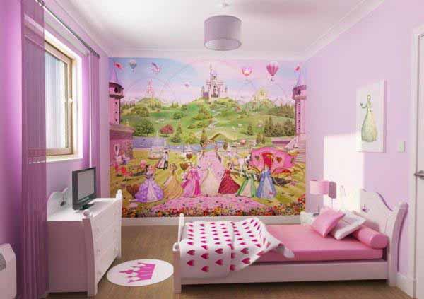 Kamar Tidur Anak Perempuan Minimalis Warna Pink