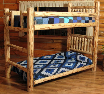 Full Sized Bunk Beds on Amish Rustic Log Furniture  Rustic Log Bunk Beds   Pine Bunkbed
