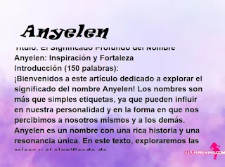 significado del nombre Anyelen