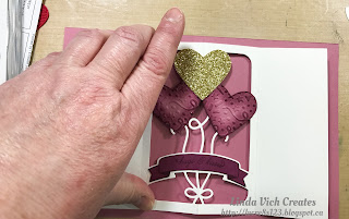 Linda Vich Creates: January Stamping Projects with A Modified Use of the Balloon Pop-Up Framelits. The Balloon Pop-Up Framelits die cut is modified to create a pop-up Valentine Balloon Bouquet card.