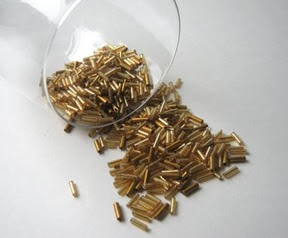 Pale Gold Bugle Beads