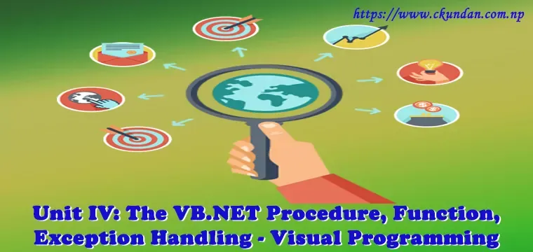 The VB.NET Procedure, Function, Exception Handling – Visual Programming