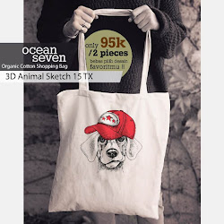 OceanSeven_Shopping Bag_Tas Belanja__Nature & Animal_3D Animal Sketch 15 TX
