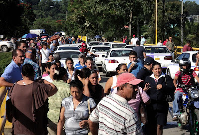 teacher and taxi strike in La Ceiba, Honduras