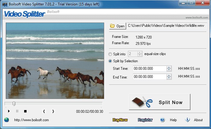 برنامج Boilsoft Video Splitter