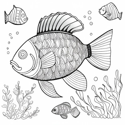 Rainbow Fish, Coloring Page, Free, For Kids, Printable