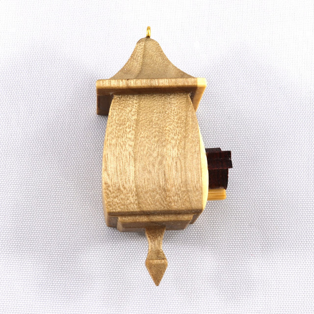 Handmade Wood Miniature Birdhouse Christmas Tree Ornament