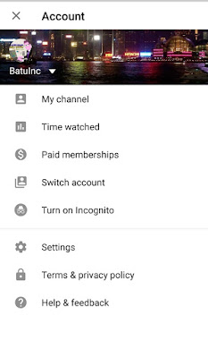 Time Watched and Turn on Incognito features added by google in youtube