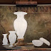 Still Life of Alabaster Vases with Egyptian Background
