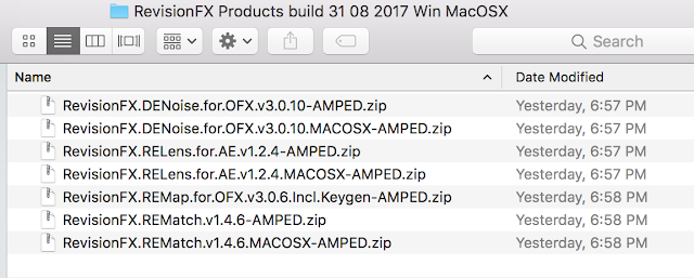 RevisionFX Products build 31 08 2017 Win MacOSX