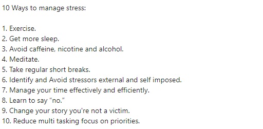 manage stress